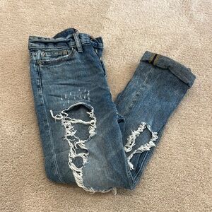 BDG Blue Distressed Straight Leg Jeans